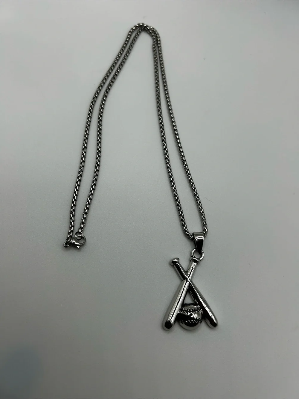 Baseball Bat & Ball Pendant Necklace - Men Accessories